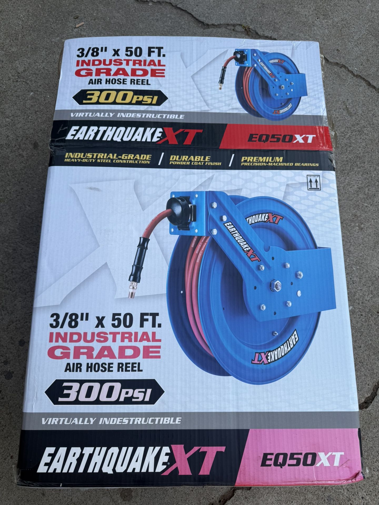 Earthquake 3/8 Air Hose Reel 300psi 50 Ft