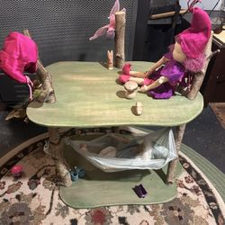 Wooden Waldorf Doll Tree House Set