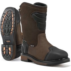 10.5  size / NINGO Steel Toe Work Boots for Men, Waterproof Safety Boots with All-Around Protection, Mens Square Toe Construction Boots with Slip Resi