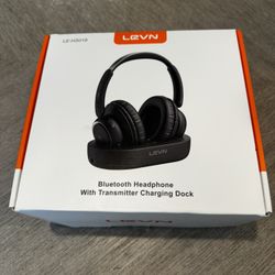 LEVN Wireless Headphones for TV Watching, TV Headphones Wireless for Seniors with TV Transmitter Charging Base, Hearing-impaired, No Audio Delay Bluto