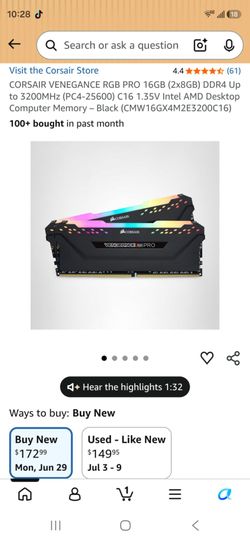 Corsair 16gb rgb ram