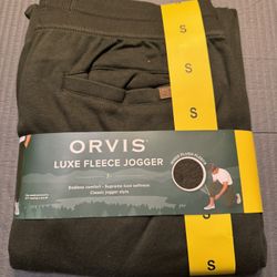 BRAND NEW WITH TAGS NEVER WORN Orvis Fleece Lined Joggers Olive Green Size US Men’s S Small
