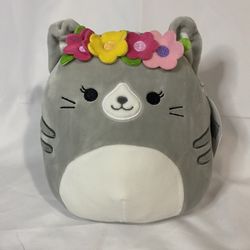 Squishmallow Tally The Cat With Flower Crown 8” Stuffed Spring Easter Plush
