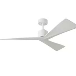 Adler 52 in. Indoor/Outdoor Matte White Ceiling Fan with Sloped White Blades, DC Motor and 6-Speed Remote Control