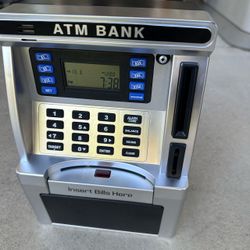 ATM Electronic Coin & Bill Savings Bank, Keypad & LCD Screen