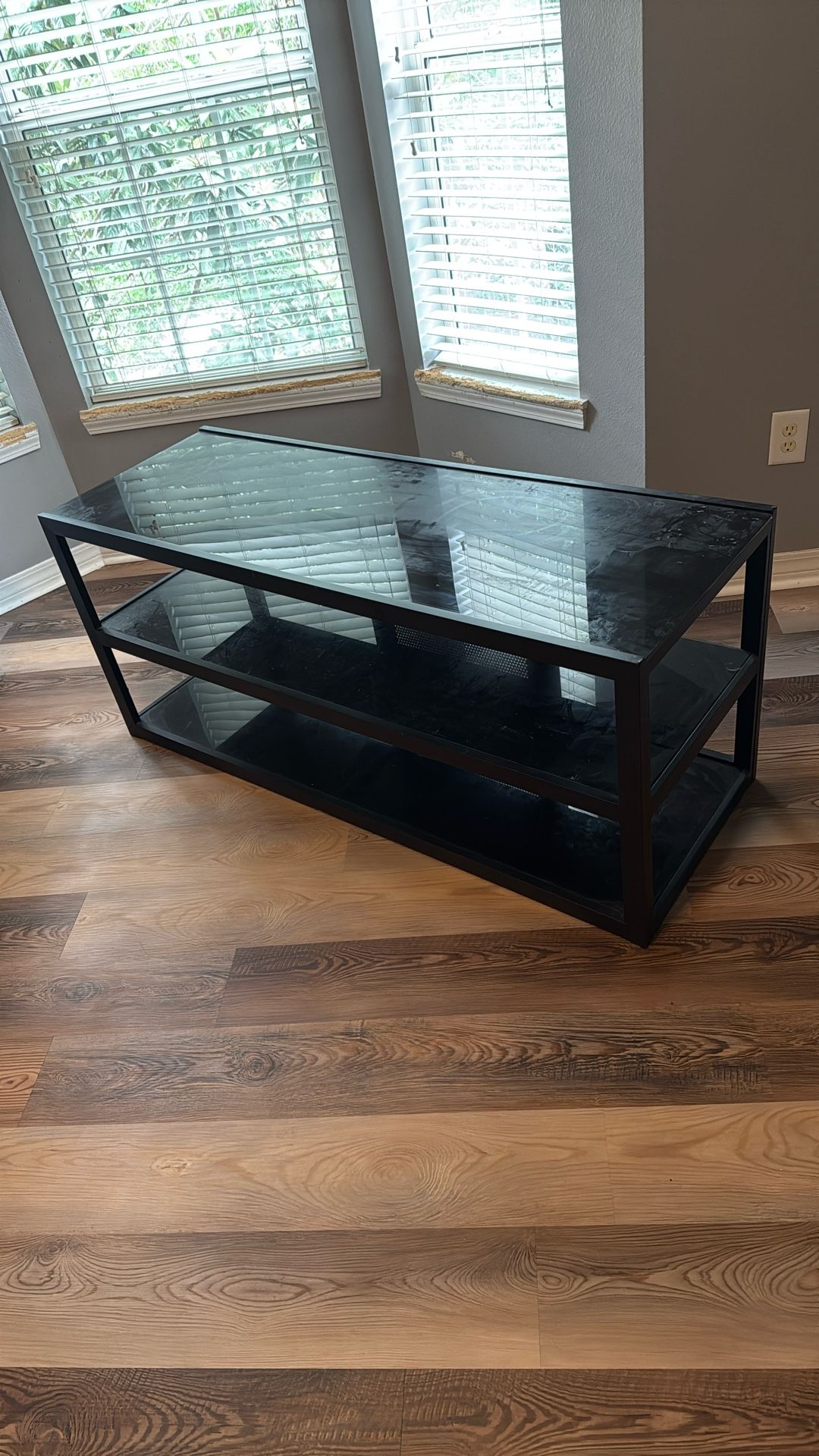 Black Glass TV Console