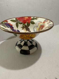 MacKenzie-Childs white flower market small compote