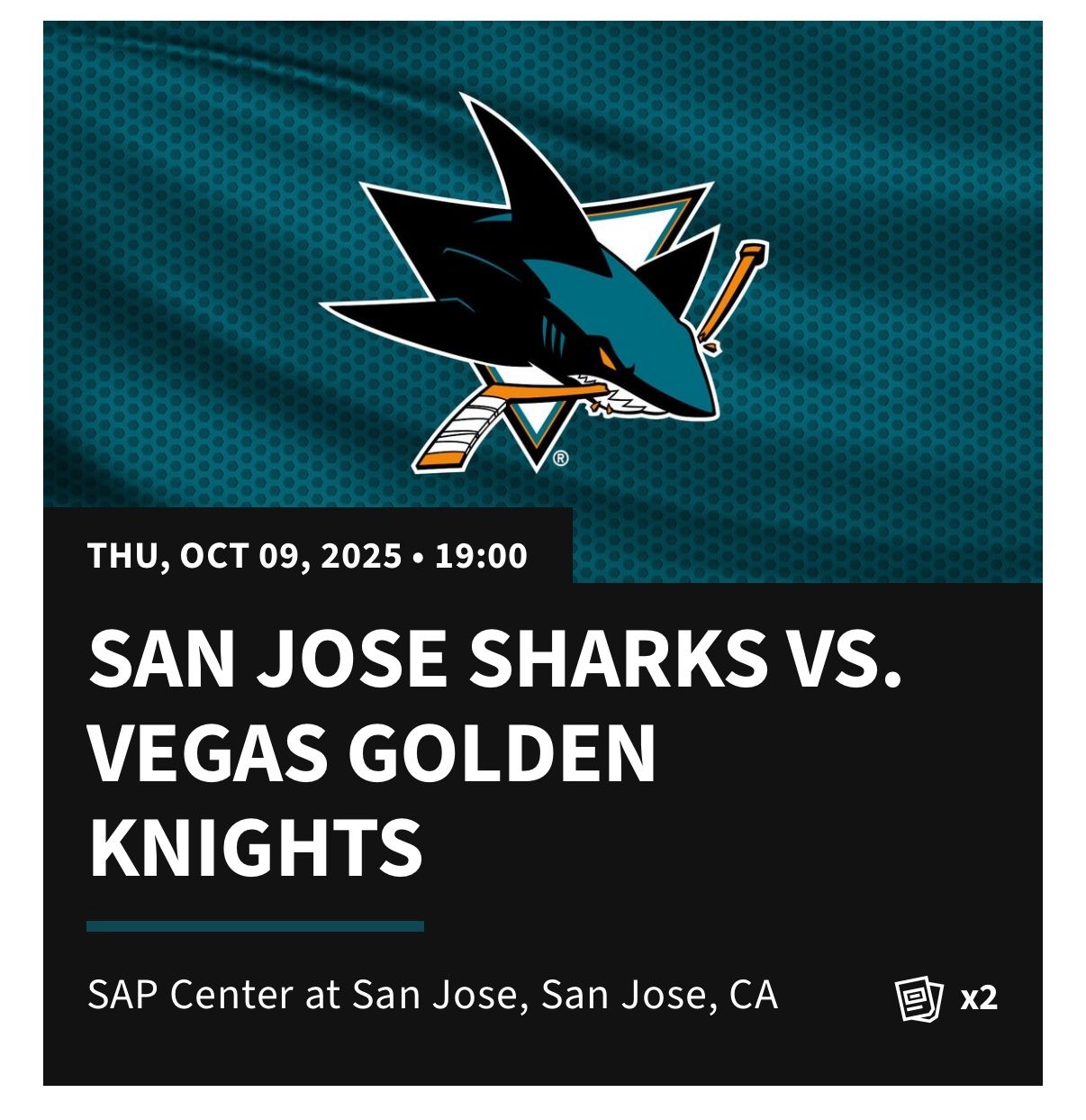 SAN JOSE SHARKS HOCKEY TICKETS