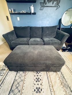 Gray Sofa Couch with storage Ottoman