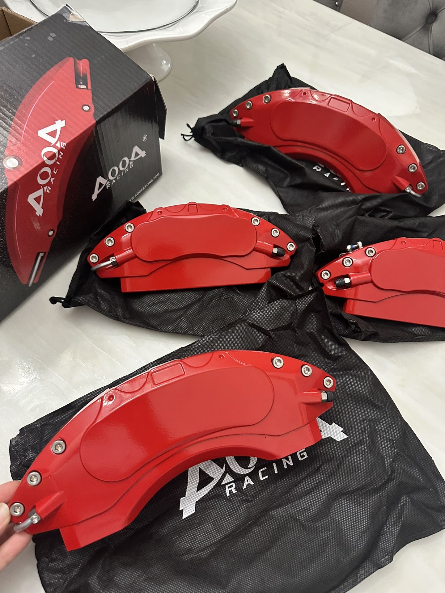 AOOA Aluminum Red Caliper Covers Fits 2011-2023 Dodge Charger/Challenger GT/RT (Front Double Piston)