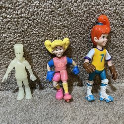Figures BK kids Burger King lot of 3 Boomer Skating Jaws Glow in. dark