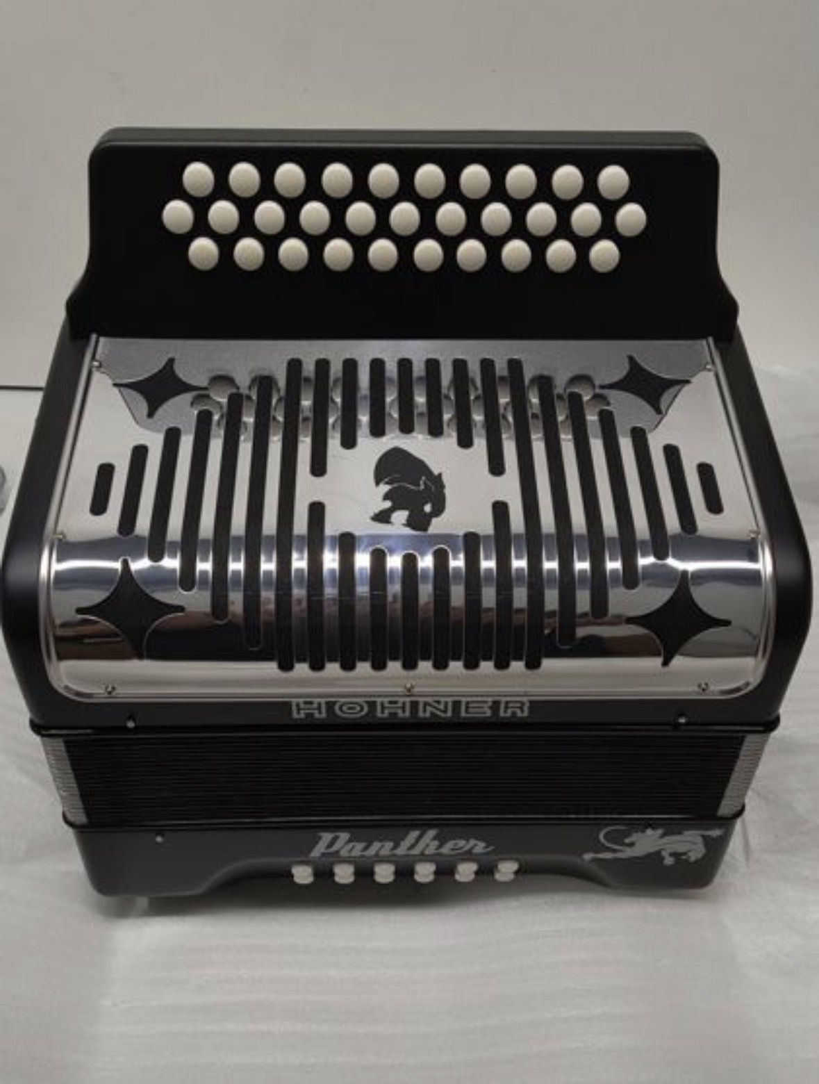 Hohner Panther GCF Diatonic Accordion, Matte Black