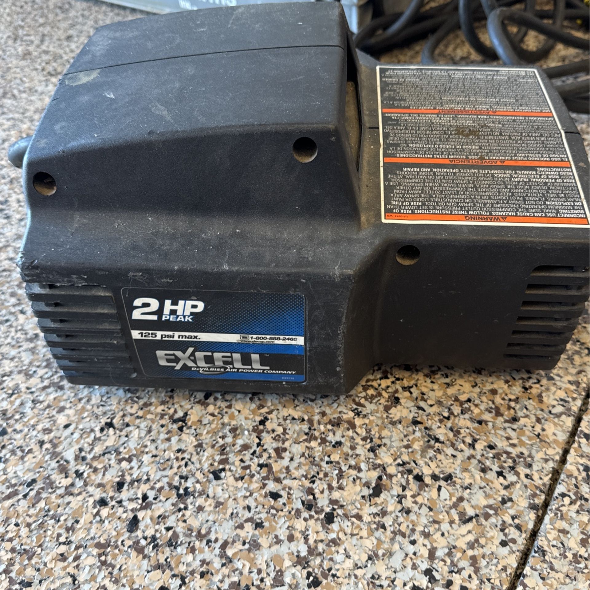 Excell 2HP Air Compressor 125psi