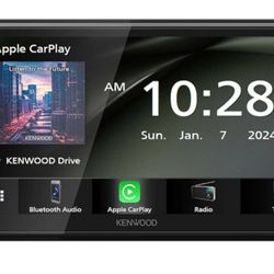 KENWOOD DMX4710S Digital Car Stereo (50W x 6-Ch), Apple CarPlay & Android Auto Compatible, Bluetooth-Enabled Head Unit with 6.8" LCD Display, Single D