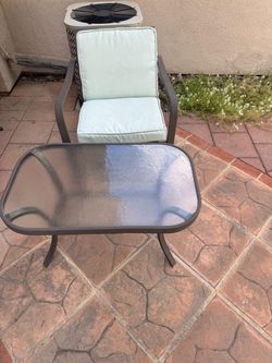 Patio Chair and Glass Table Set