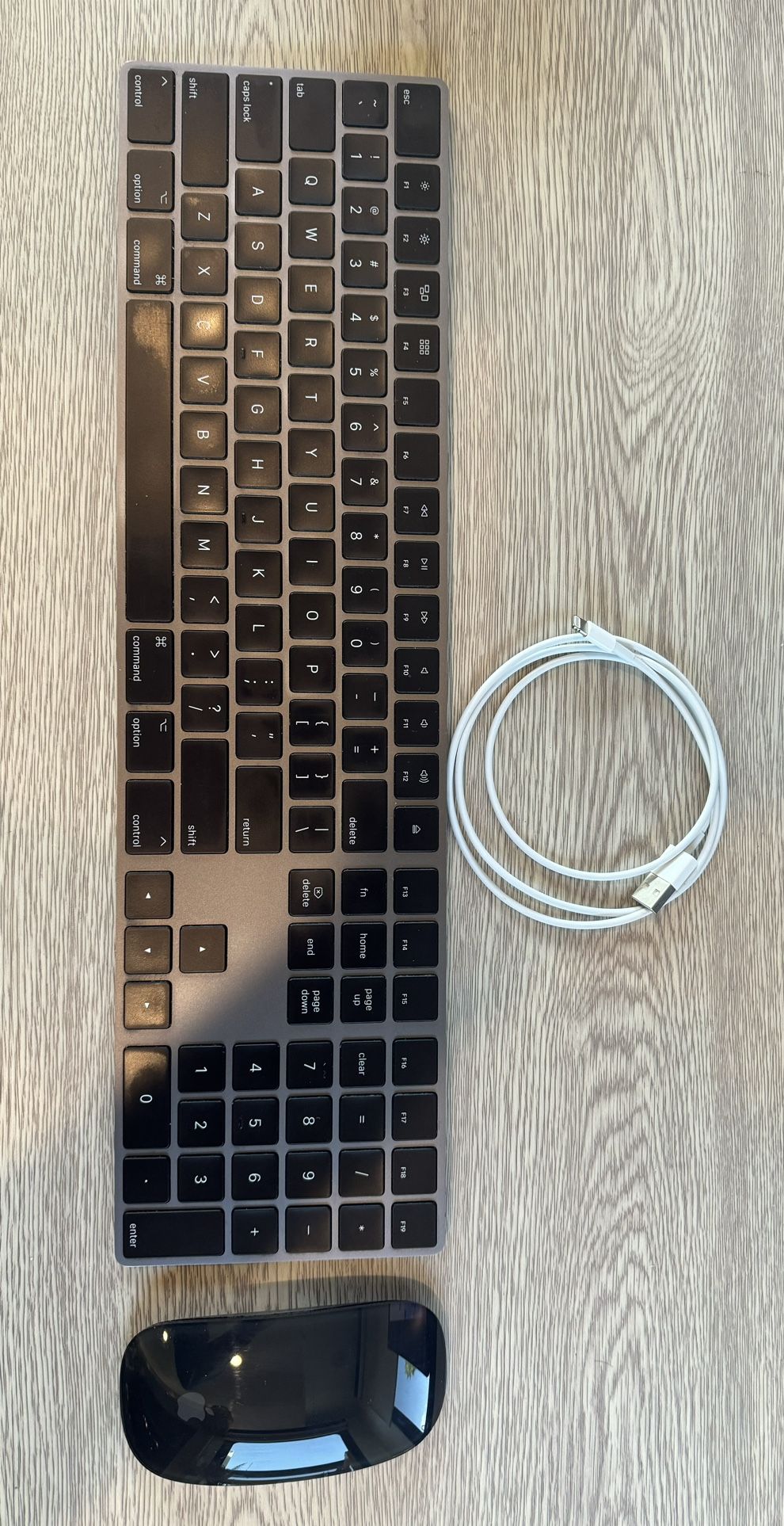 Wireless Space Gray Apple Magic Keyboard A1843 and Magic Mouse 2 A1657