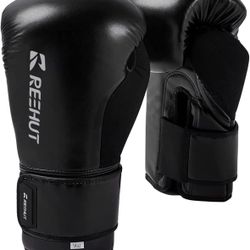 REEHUT Fight Gloves Pro Grade Boxing Gloves for Men & Women, Muay Thai Style Punching Bag Mitts, Kickboxing Bagwork Gel Sparring Training Gloves 