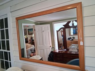 Large Wall Mirror with Wood Frame