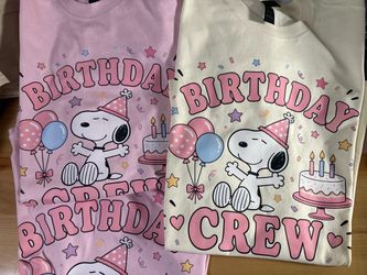 Snoopy birthday crew custom t shirts