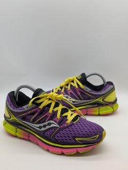 Women's Size 9 Saucony Ride ISO Series Running Shoes Pink Purple Yellow S10262-3