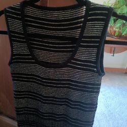 1970s  Disco Vest Black Top 