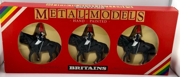 Britains Metal Models 7229 3 Mounted Horseguards Cavalry Set NIB