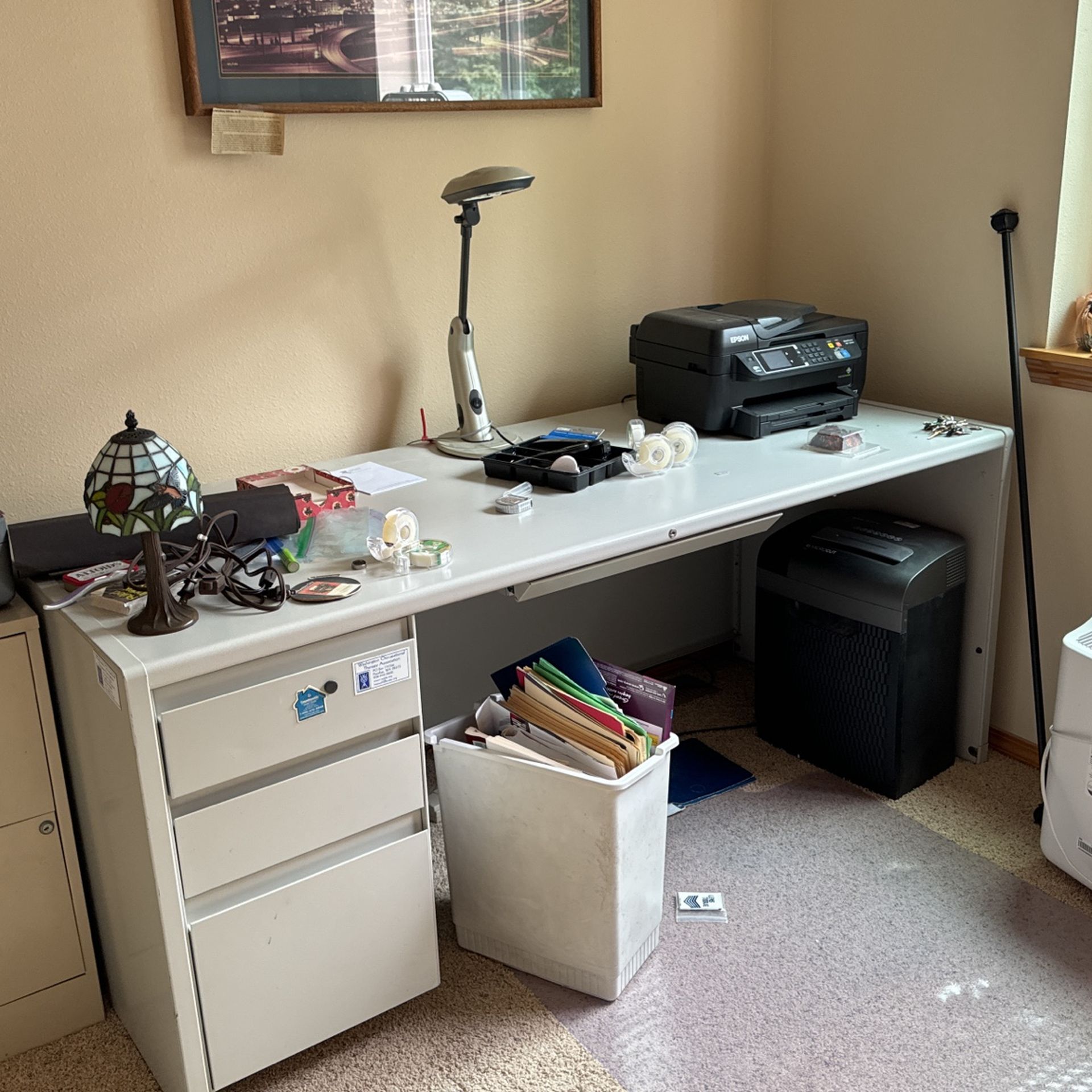 Good Sturdy Office Desk With 4 Drawers 