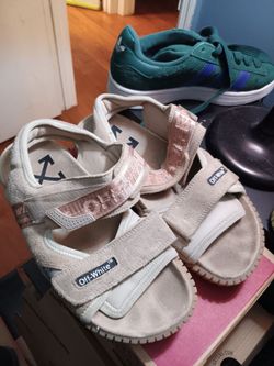 Off-White Suede Strap Sandals