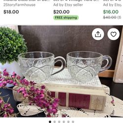 2- McKee Concord Glass Punch Cups