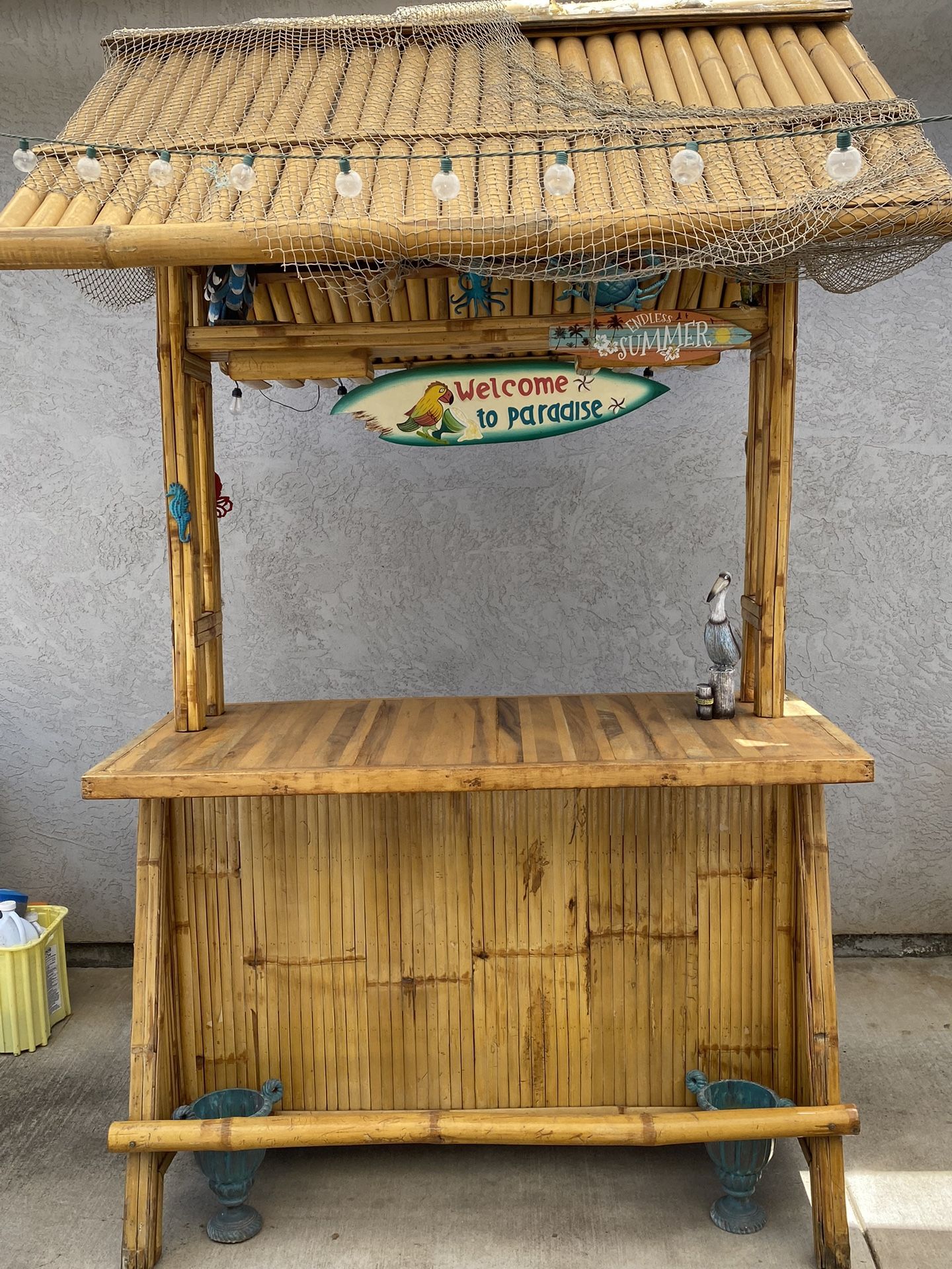 Solid Bamboo Tiki Hut Bar