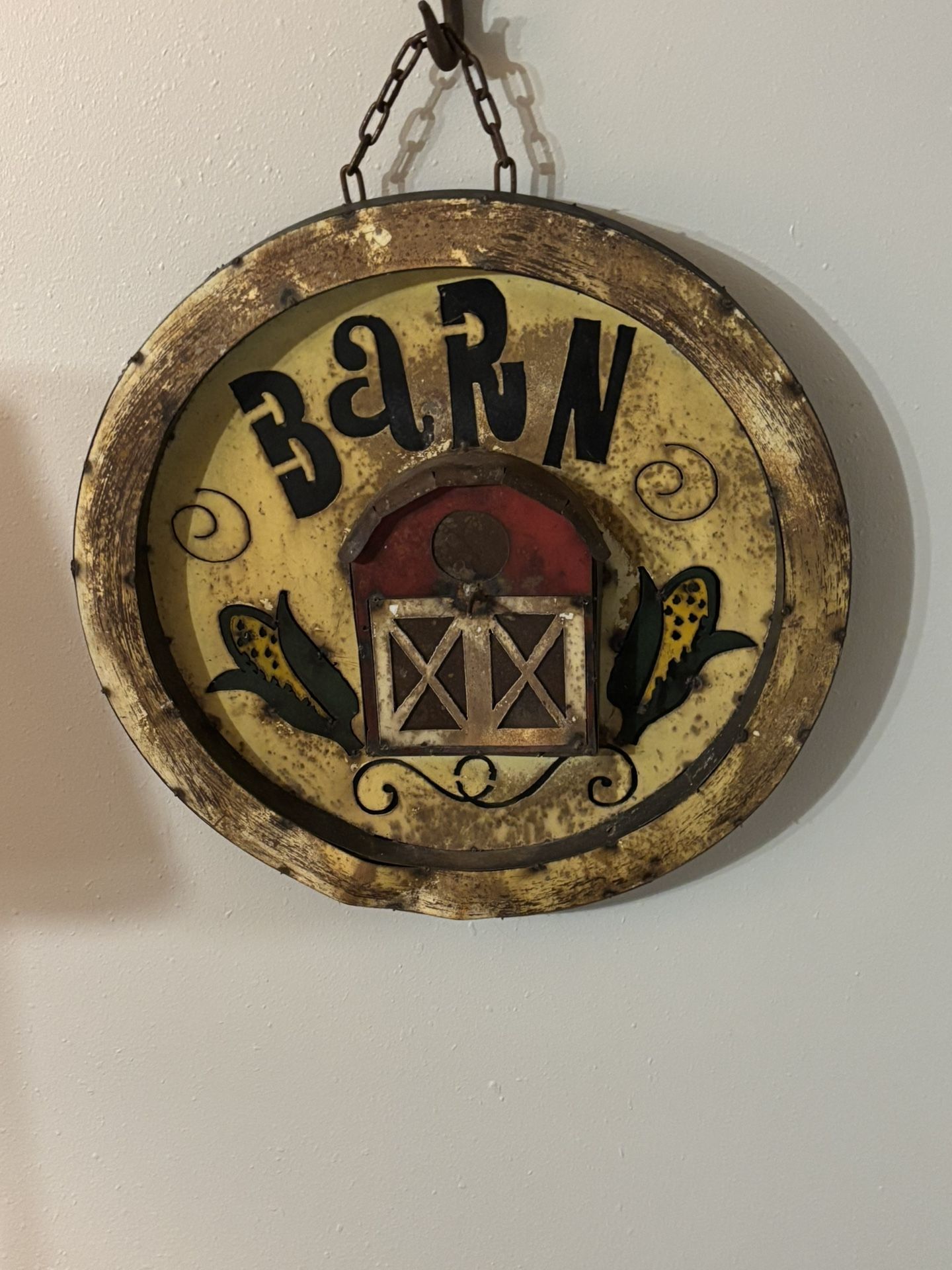 Outdoor Rustic Metal Farm Barn Sign 