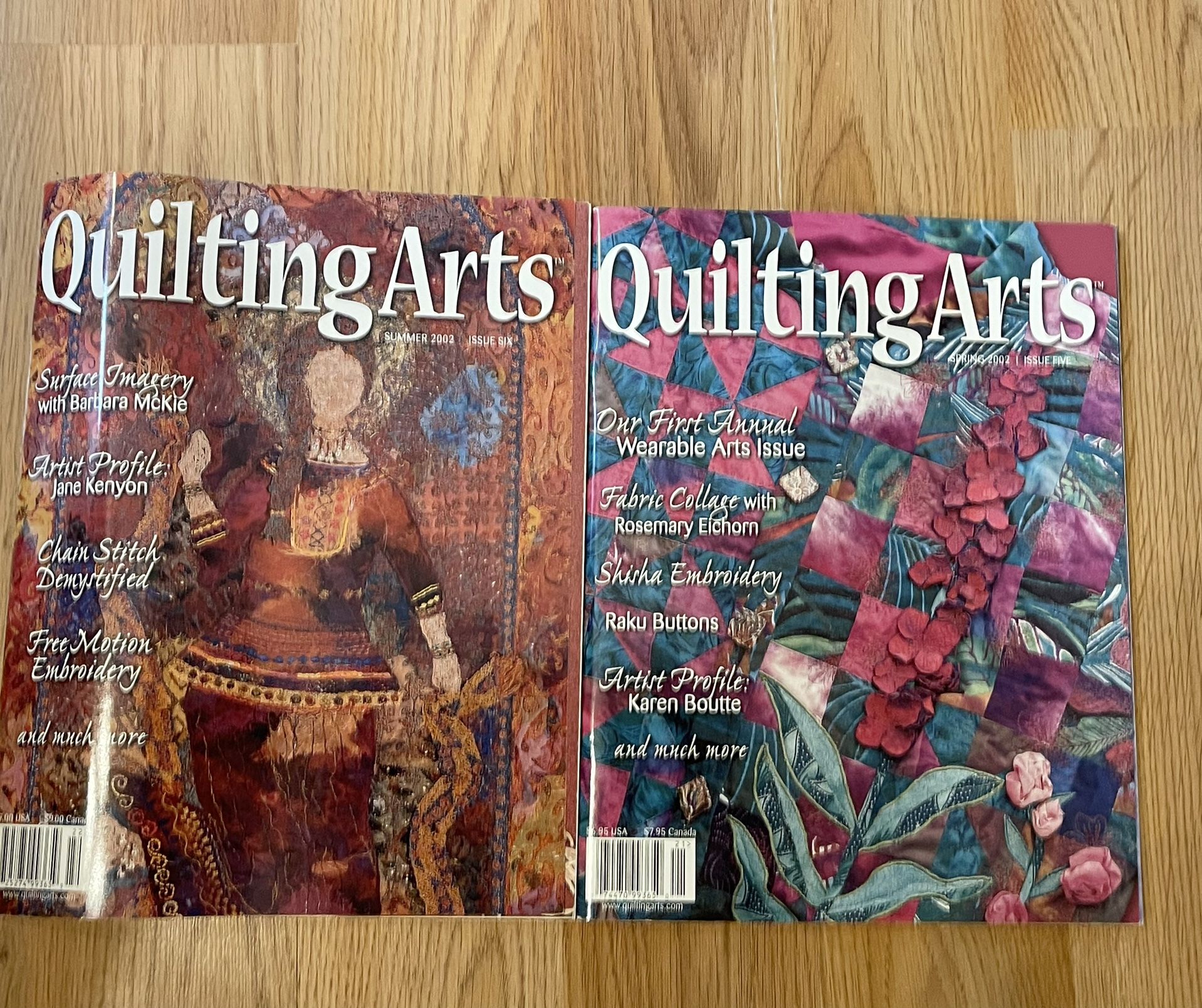 Quilting Arts Magazine Lot of 2 Spring & Summer 2002 Vintage