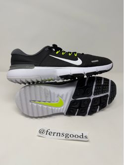 Nike Free Golf NN Golf Shoes Black Iron Grey Volt White FN0332-001 Size 12 New