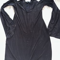 Black Long Sleeve Silky Dress 