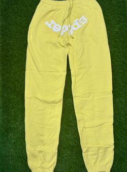 Sp5der Yellow Logo Sweatpants — XL 💛