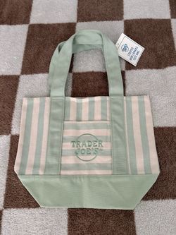 Trader Joe's Striped Mini Canvas Tote Bag