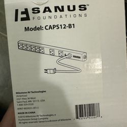 Sanus CAPS12-B1 Rack Mounted Vertical Power Strip