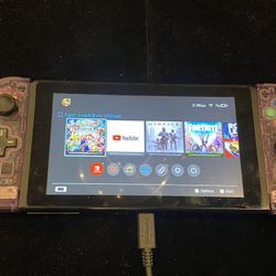 Nintendo Switch Handheld Video Game Console Atomic Purple Skeleton Shell + Generic Charger + 1 Game