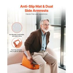 Wedge Seat Cushion with Armrests Anti-Slip