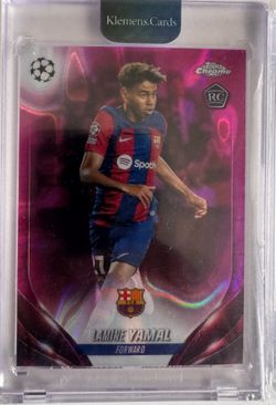 Lamine Yamal Pink Lava Refractor Rookie Card 2023