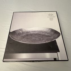 LENOX Cordova Large Metal Table Platter 17” Pewter Gray Open Box #866591 LOOK!