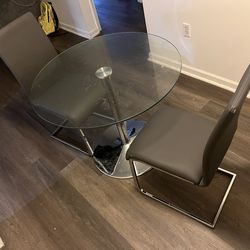 Glass table set 4chairs