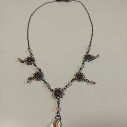 Vintage Bellagio Flower Rhinestone Choker Necklace