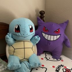 pokémon plushies / squirtle and gengar