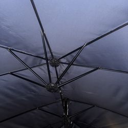 Double Sided Metal Patio Umbrella With Base And Crank