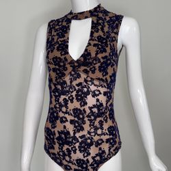  Royal Blue Floral Bodysuit - Size M