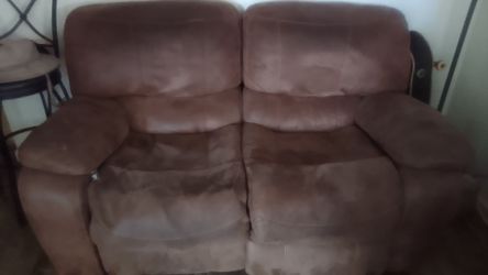 Two brown suede couches for sale p