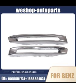 1Pair Front Fog Light Cover Chrome Trim Fits 2013-2016 Benz X166 GL 1(contact info removed)74
