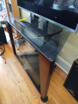 3-Tier Glass and Metal TV Stand