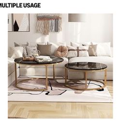 Coffee Table Set faux Marble